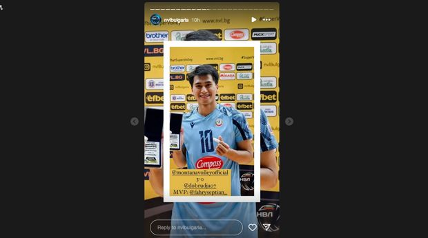 Fahry Septian Putratama menjadi MVP bersama Montana di Liga Voli Bulgaria.