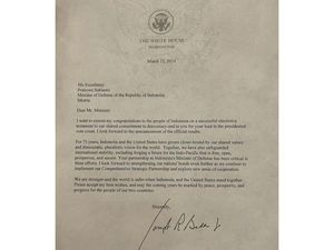 Prabowo Dapat Ucapan Selamat dari Biden Lewat Surat Resmi