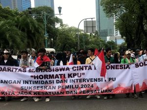 Ada Demo di Depan KPU RI, Jalan Imam Bonjol Ditutup