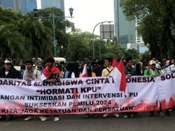 Ada Demo di Depan KPU RI, Jalan Imam Bonjol Ditutup