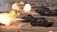 Korut Pamer Keganasan Tank Baru Saat Demonstasi Militer