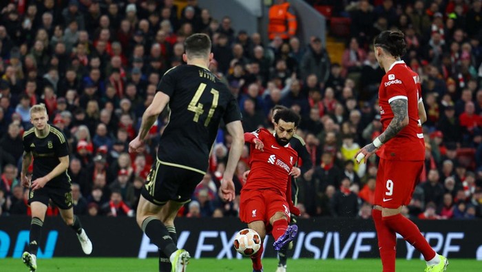 Mohamed Salah Bikin Rekor di Liverpool Soccer Football - Europa League - Round of 16 - Second Leg - Liverpool v Sparta Prague - Anfield, Liverpool, Britain - March 14, 2024
Liverpool's Mohamed Salah reacts Action Images via Reuters/Lee Smith