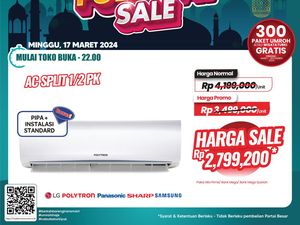 AC Rp 2,7 Juta di Transmart Full Day Sale, Bonus Pipa + Instalasi