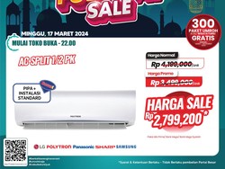 AC Rp 2,7 Juta di Transmart Full Day Sale, Bonus Pipa + Instalasi