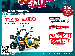 Beli Sepeda Listrik di Transmart Full Day Sale, Diskon Rp 2 Jutaan!