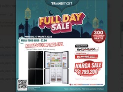 Kulkas Dua Pintu Diskon Rp 3 Jutaan di Transmart Full Day Sale