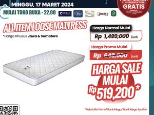 Beli Kasur di Transmart Full Day Sale Hemat Rp 978 Ribuan