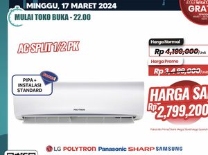 Hemat Banget! Beli AC di Transmart Full Day Sale Cuma Rp 2 Jutaan