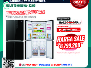 Beli Kulkas 2 Pintu di Transmart Full Day Sale Dapat Potongan Harga Rp 3,4 Jutaan