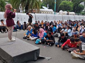 Aksi Mahasiswa dan Pelajar Dukung KPU