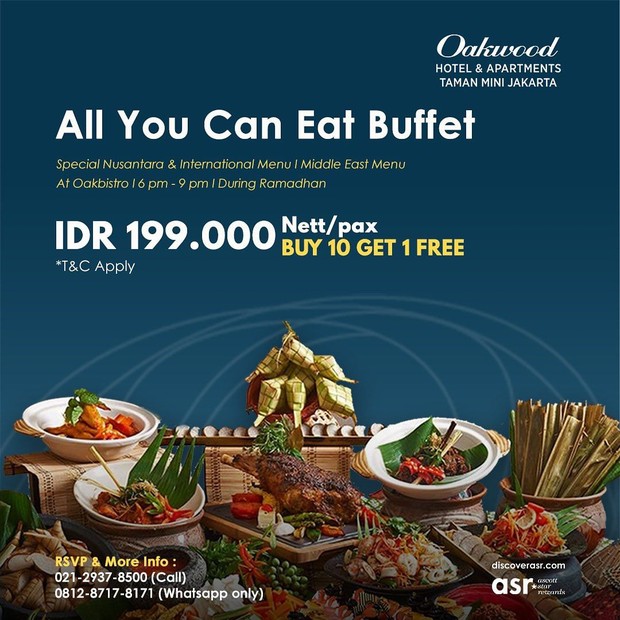Oakwood Hotel & Apartments Taman Mini Jakarta/Foto: Instagram @oakwoodtamanminijkt