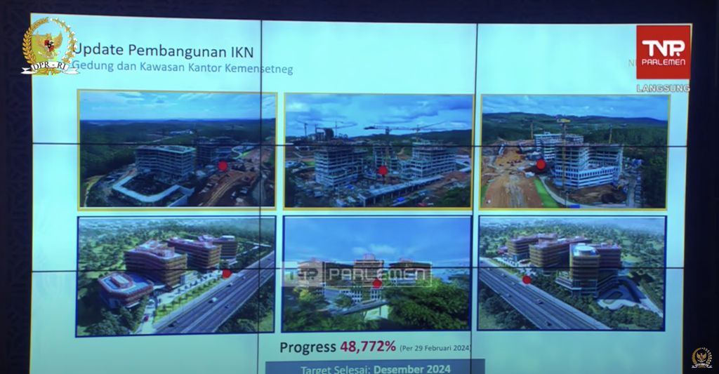 Update pembangunan Ibu Kota Nusantara (IKN). (YouTube/DPR RI)