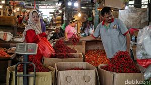 Harga Cabai Turun, Begini Hiruk-pikuk Pedagang di Pasar Kramat Jati
