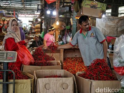 Harga Cabai Turun, Begini Hiruk-pikuk Pedagang di Pasar Kramat Jati