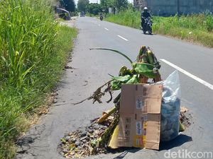 Jalur Mudik Alternatif Klaten-Sukoharjo Rusak, Ada yang Ditanami Pohon Pisang