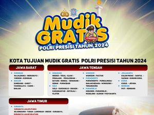Polri Gelar Mudik Gratis ke 14 Kota di Jabar hingga Jatim, Ini Syaratnya Polri Gelar Mudik Gratis ke 14 Kota di Jabar hingga Jatim, Ini Syaratnya