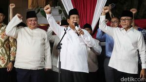 Semringah Prabowo saat Pidato Kemenangan Pilpres 2024