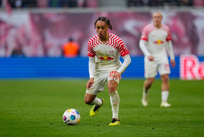 LEIPZIG, GERMANY - MARCH 9: Xavi Simons of RB Leipzig controls the ball during the Bundesliga match between RB Leipzig and SV Darmstadt 98 at Red Bull Arena on March 9, 2024 in Leipzig, Germany. (Photo by Ulrik Pedersen/DeFodi Images via Getty Images)
