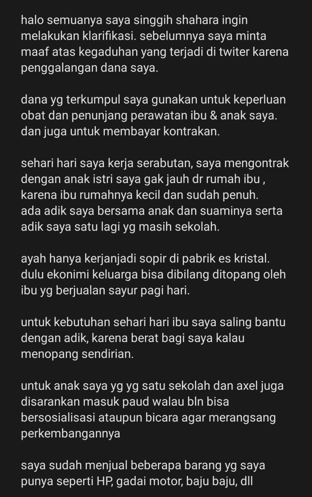 Klarifikasi Singgih Sahara