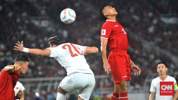 Timnas Indonesia mengalahkan Vietnam dalam Kualifikasi Piala Dunia 2026 di Stadion Utama Gelora Bung Karno, Kamis (21/3). (CNN Indonesia/Mundri Winanto)