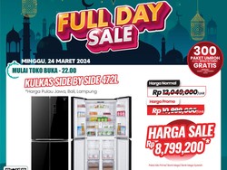 Kulkas 2 Pintu Diskon Jutaan Rupiah di Transmart Full Day Sale