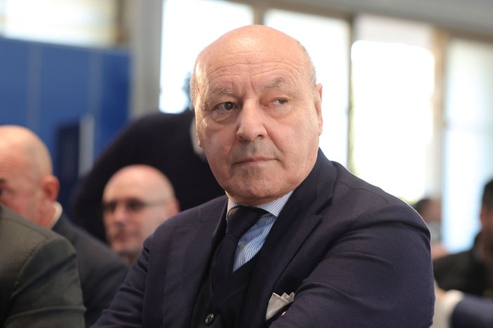 FLORENCE, ITALY - JANUARY 29: Giuseppe Marotta during the Panchina dOro award season 2022/2023 at Centro Tecnico Federale di Coverciano on January 29, 2024 in Florence, Italy.  (Photo by Gabriele Maltinti/Getty Images)