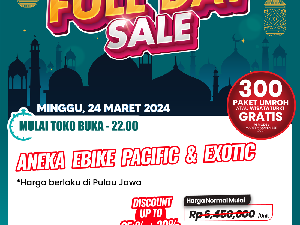 Beli Sepeda Listrik Didiskon Hingga Rp 2,7 Juta di Transmart Full Day Sale!