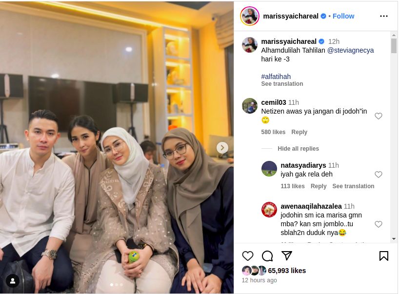Unggahan di acara tahlilan Stevie Agnecya