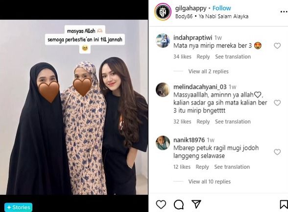 Happy Asmara bersama keluarga Gilga Sahid