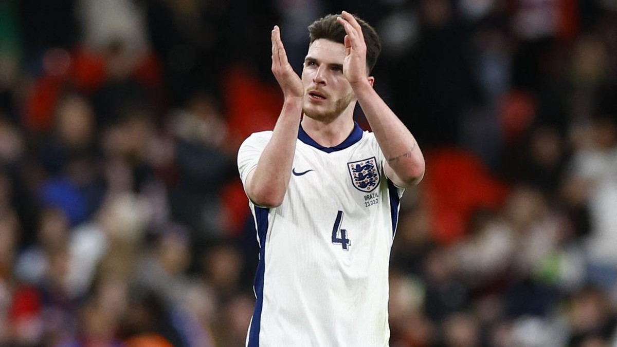 Declan Rice yakin Inggris bisa mengukir sejarah di Euro 2024 (Foto: Action Images via Reuters/Peter Cziborra)
