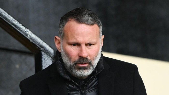 Ryan Giggs is at the Sky Bet League 2 match between Notts County and Salford City at Meadow Lane in Nottingham, on March 23, 2024. (Photo by MI News/NurPhoto via Getty Images)