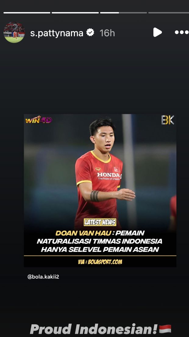 Shayne Pattynama mengungkap sindiran ke Doan Van Hau.