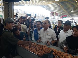 Zulhas Tinjau Pasar Soreang, Harga Telur Merosot ke Rp 26.400/Kg