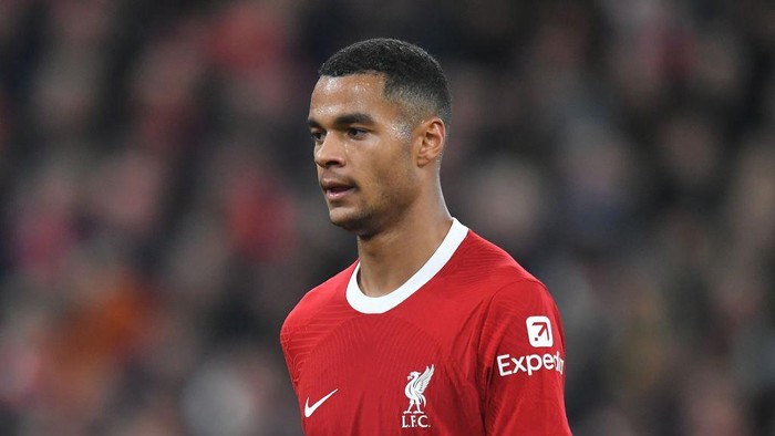 LIVERPOOL, ENGLAND - MARCH 14:  Liverpools Cody Gakpo during the UEFA Europa League 2023/24 round of 16 second leg match between Liverpool FC and AC Sparta Praha at Anfield on March 14, 2024 in Liverpool, England.(Photo by Dave Howarth - CameraSport via Getty Images)
