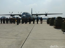 Hercules TNI Kirim Payung Udara untuk Penyaluran Bantuan ke Palestina