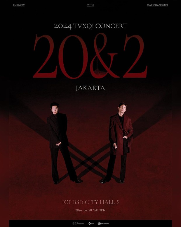 Poster konser TVXQ '20&2' di Jakarta