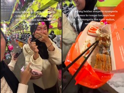 Tak Bisa Bukber karena Kerja, Wanita Ini Dibawakan Makanan oleh Temannya