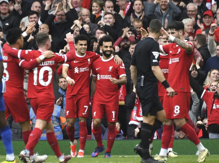 Liverpool Berbalik Unggul 21 atas Brighton dalam Lanjutan Liga Inggris