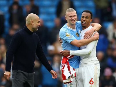 Foto: Gabriel dan Saliba Matikan Haaland