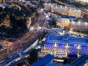Foto Udara Demo Warga Israel Minta Benjamin Netanyahu Mundur