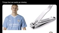 Meme soal Haaland yang dianggap raib saat Man City bermain 0-0 lawan Arsenal. Foto: dok. Internet/X (Twitter)