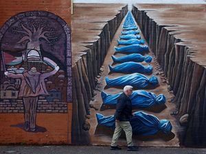 Mural di Belfast Jadi Simbol Solidaritas untuk Gaza Mural di Belfast Jadi Simbol Solidaritas untuk Gaza