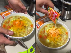 Nyeleneh! Pria Ini Makan Soto Dicampur Nutrisari, Apa Enak?