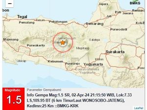 Gempa Darat M 1,5 di Wonosobo Malam Ini