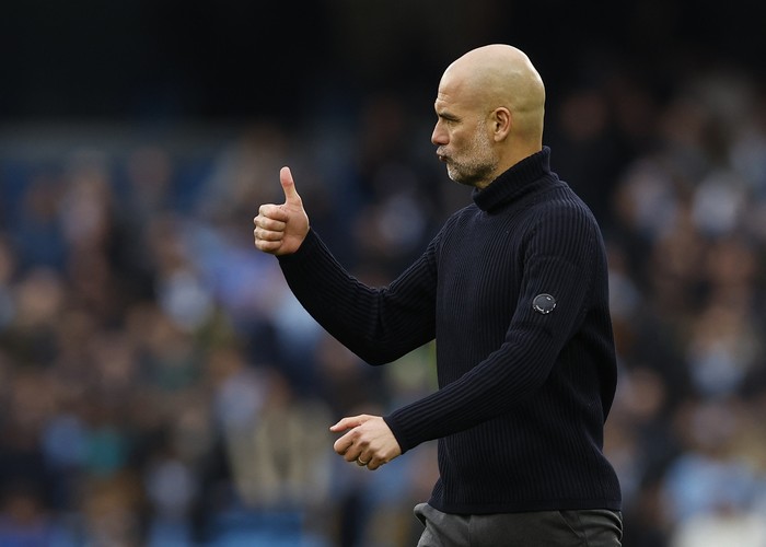 Soccer Football - Premier League - Manchester City v Arsenal - Etihad Stadium, Manchester, Britain - March 31, 2024 Manchester City manager Pep Guardiola after the match Action Images via Reuters/Jason Cairnduff NO USE WITH UNAUTHORIZED AUDIO, VIDEO, DATA, FIXTURE LISTS, CLUB/LEAGUE LOGOS OR LIVE SERVICES. ONLINE IN-MATCH USE LIMITED TO 45 IMAGES, NO VIDEO EMULATION. NO USE IN BETTING, GAMES OR SINGLE CLUB/LEAGUE/PLAYER PUBLICATIONS.