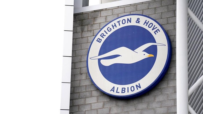 A general view of the Brighton and Hove Albion logo ahead of the Premier League match at the American Express Stadium, Brighton. Picture date: Sunday March 10, 2024. (Photo by Zac Goodwin/PA Images via Getty Images)