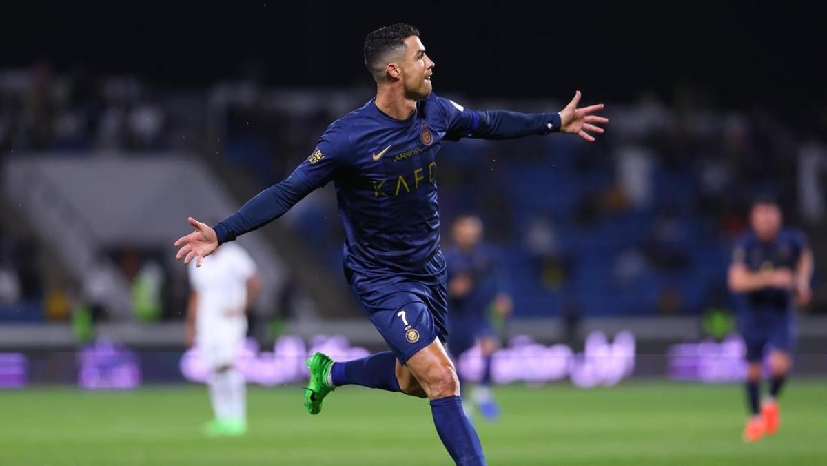 Cristiano Ronaldo di laga Abha vs Al Nassr. (Foto: Twitter @Cristiano)