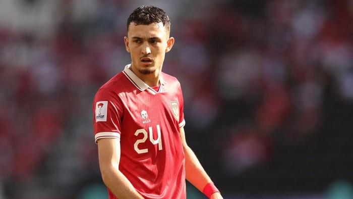 DOHA, QATAR - JANUARY 28: Ivar Jenner of Indonesia looks on during the AFC Asian Cup Round of 16 match between Australia and Indonesia at Jassim Bin Hamad Stadium on January 28, 2024 in Doha, Qatar. (Photo by Robert Cianflone/Getty Images)