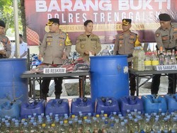 Polres Trenggalek Musnahkan Narkoba-Miras Jelang Lebaran
