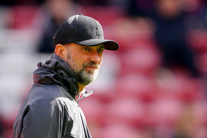 Liverpool manager Jurgen Klopp ahead of the Premier League match at Anfield, Liverpool. Picture date: Sunday March 31, 2024. (Photo by Peter Byrne/PA Images via Getty Images)
